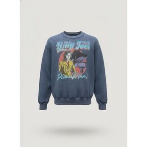 Billy Joel Piano Man Graphic Sweatshirt Blue Acid Wash Mens Small Concert Tour